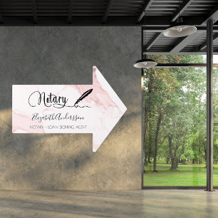 Notary loan signing agent marble business arrow sign