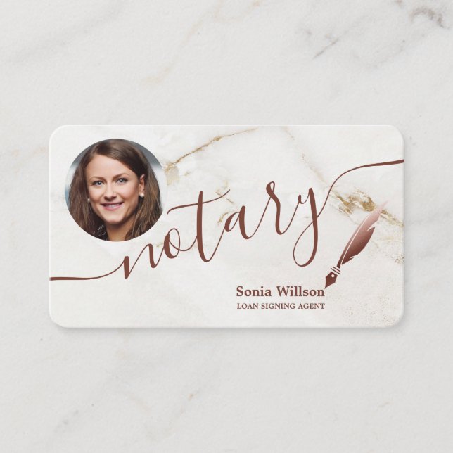Notary Loan Signing Agent Modern Add your photo Business Card (Front)