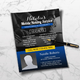 Notary Loan Signing Agent Modern Blue Photo Flyer
