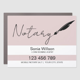 Notary Loan Signing Agent Modern Blush Pink Agate Car Magnet
