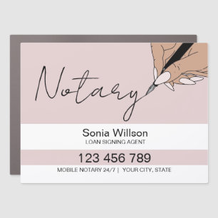 Notary Loan Signing Agent Modern Blush Pink Agate Car Magnet