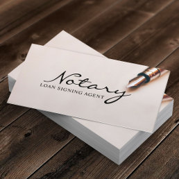 Notary Loan Signing Agent Modern Elegant Business Card