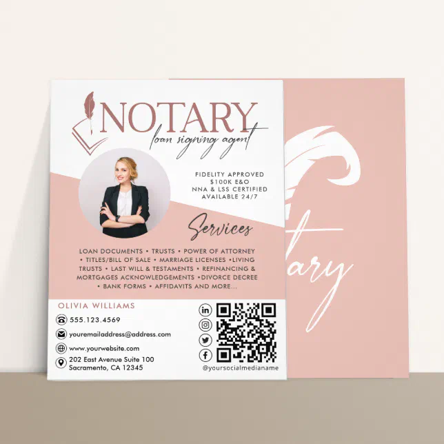 Notary Loan Signing Agent Modern Photo Flyer | Zazzle