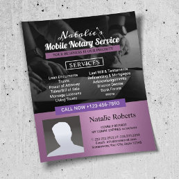 Notary Loan Signing Agent Modern Purple Photo Flyer