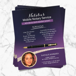 Notary Loan Signing Agent Modern Purple Photo Flyer