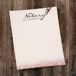 Notary Loan Signing Agent Modern Rose Gold Glitter Flyer<br><div class="desc">Notary Loan Signing Agent Modern Rose Gold Glitter Flyers.</div>