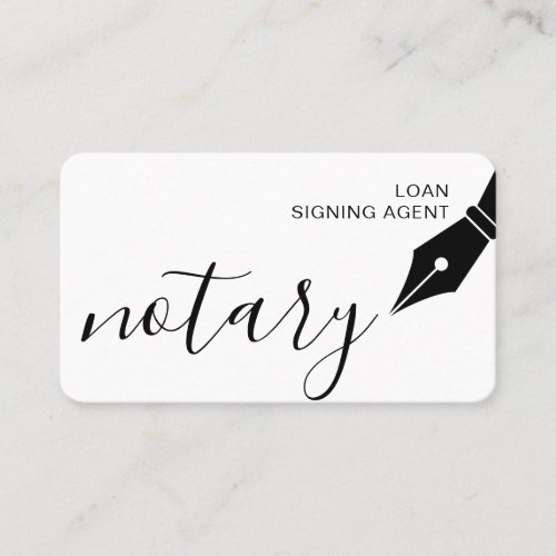 Notary Loan Signing Agent Nib Logo Tax Public Business Card