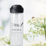 Notary loan signing agent pen water bottle<br><div class="desc">A transparent background decorated with a black signature signing pen.  Elegant hand lettered style script.  Personalize and add Your name,  text, </div>