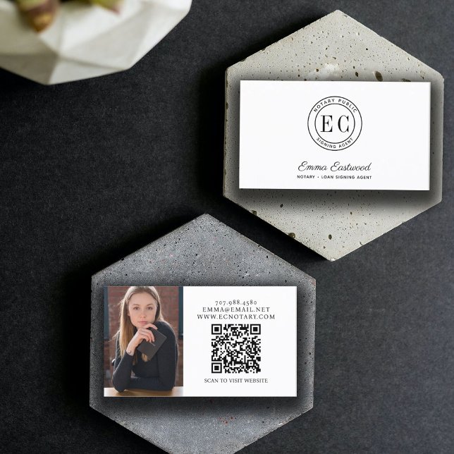 Notary Loan Signing Agent Photo QR Code Business Card (Creator Uploaded)