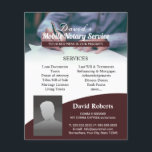 Notary Loan Signing Agent Professional Burgundy Flyer<br><div class="desc">Mobile Notary Service & Loan Signing Agent Professional Burgundy Red Flyers.</div>