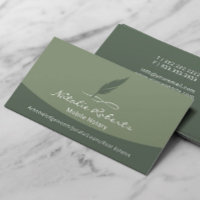 Notary Loan Signing Agent Quill Logo Sage Green