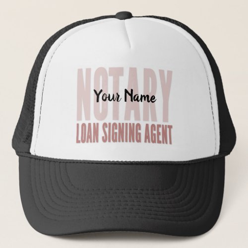 Notary Loan Signing Agent Red Font Customized Trucker Hat