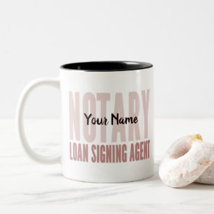 Notary Loan Signing Agent Red Font Customized Two-Tone Coffee Mug