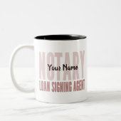 Notary Loan Signing Agent Red Font Customized Two-Tone Coffee Mug (Left)