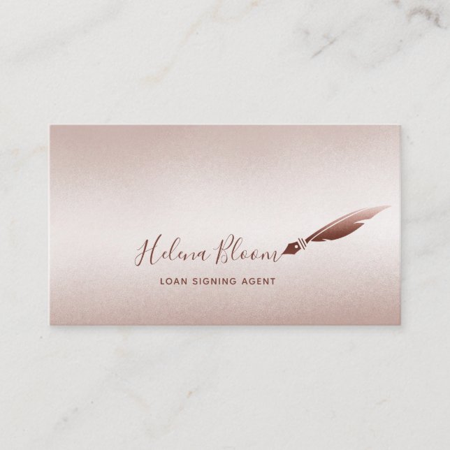 Notary Loan Signing Agent Removable Pen Business Card (Front)