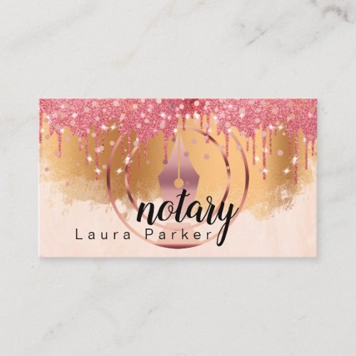 Notary Loan Signing Agent Rose Gold Attorney   Bus Business Card