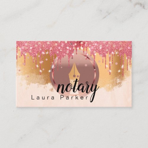 Notary Loan Signing Agent Rose Gold Attorney   Bus Business Card