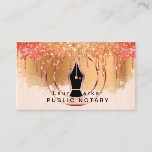 Notary Loan Signing Agent Rose Gold Attorney  Busi Business Card