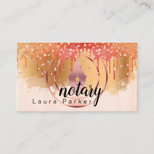 Notary Loan Signing Agent Rose Gold Attorney    Business Card