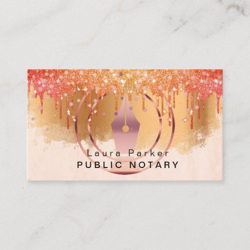 Notary Loan Signing Agent Rose Gold Attorney  Business Card