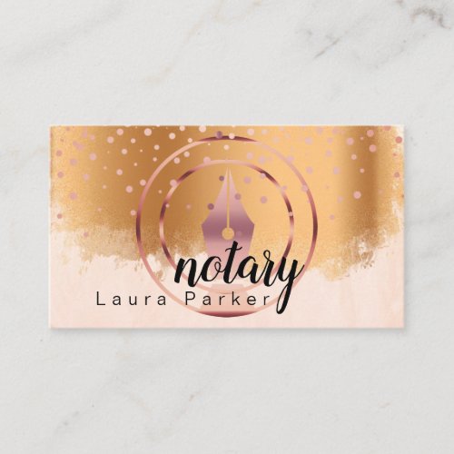 Notary Loan Signing Agent Rose Gold Attorney   Business Card