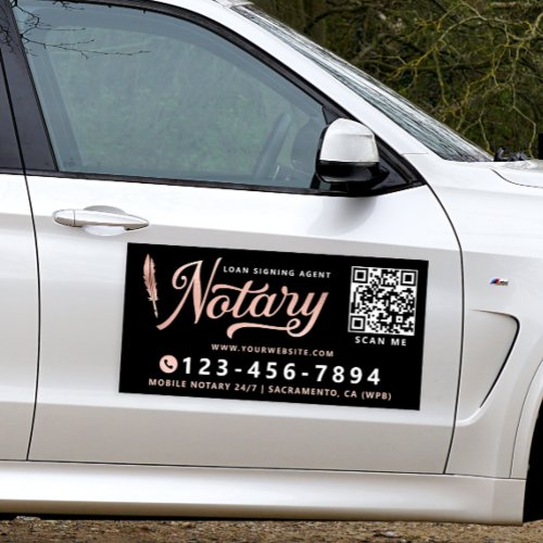 Notary Loan Signing Agent Rose Gold  Black  Car Magnet