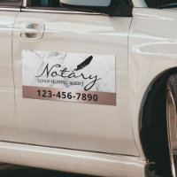 Notary Loan Signing Agent Rose Gold Border Marble