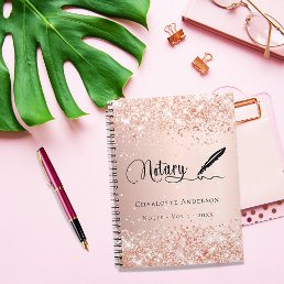 Notary loan signing agent rose gold budget notebook