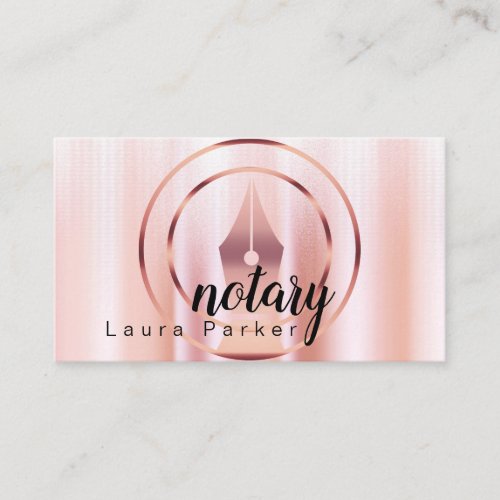 Notary Loan Signing Agent Rose Gold Dripping Busin Business Card