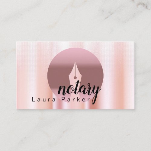 Notary Loan Signing Agent Rose Gold Dripping Busin Business Card