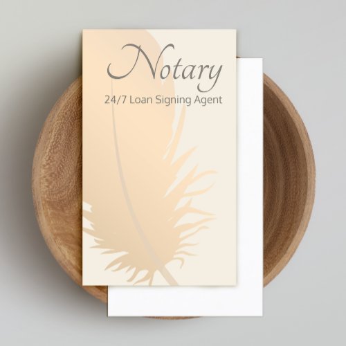 Notary Loan Signing Agent Rose Gold Quill Business Business Card