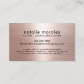 Notary Loan Signing Agent Rose Gold Typography Business Card (Back)