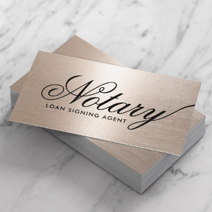 Notary Loan Signing Agent Rose Gold Typography  Business Card