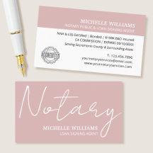 Notary Loan Signing Agent Script Logo Dusty Pink