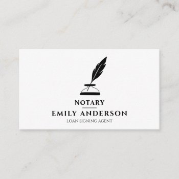 Notary Loan Singing Agent Minimal Black & White    Business Card by marshopART at Zazzle