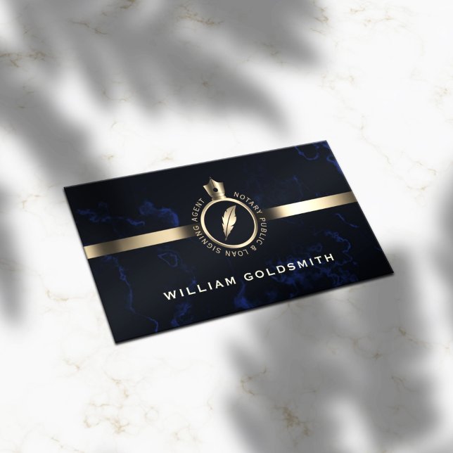 Notary logo coat of arms golden business card (Creator Uploaded)