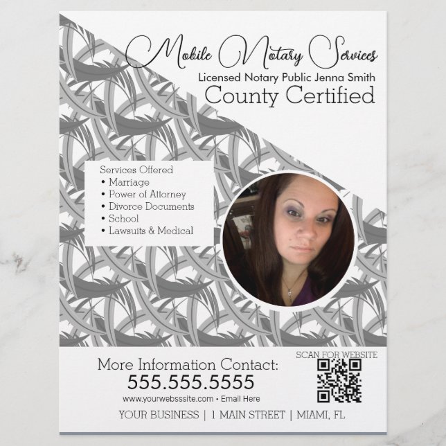 Notary Mobile Services Photo QR FLYER C (Front)