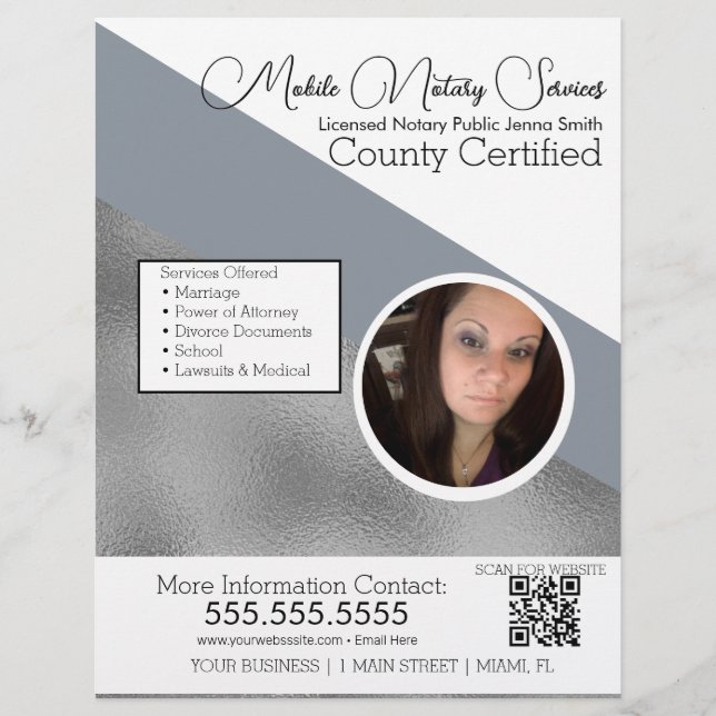 Notary Mobile Services Photo QR FLYER D (Front)
