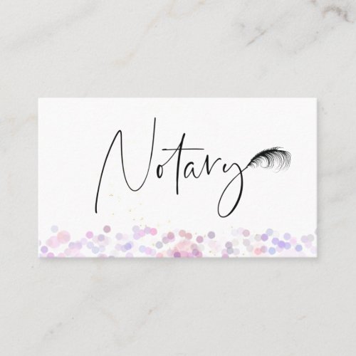  NOTARY Pen Feather Signing Agent PHOTO Business Card