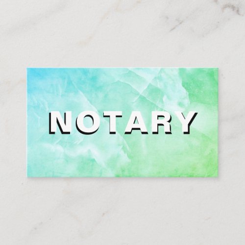  NOTARY PHOTO AQUA BLUE  MARBLE Signing Agent Business Card