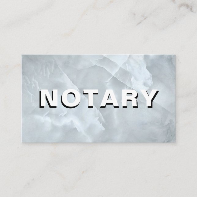 *~* NOTARY PHOTO Bold MARBLE Signing Agent Business Card (Front)
