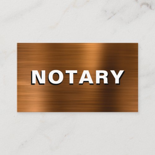  NOTARY PHOTO COPPER METAL Signing Agent  Business Card
