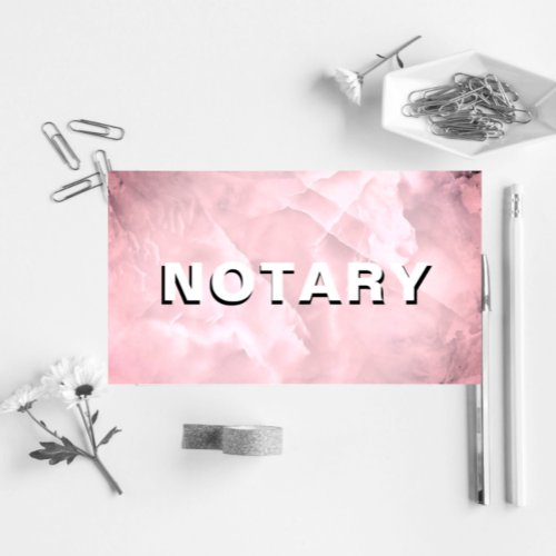  NOTARY PHOTO Dusty Pink  MARBLE Signing Agent  Business Card