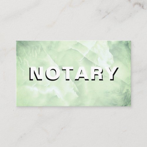  NOTARY PHOTO Green MARBLE Signing Agent Business Card