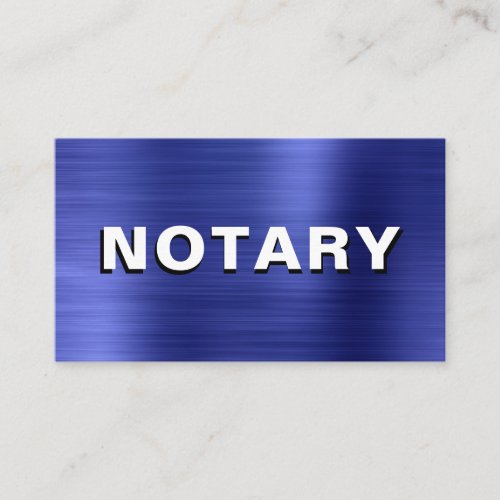  NOTARY PHOTO  METAL Navy Blue Signing Agent Business Card