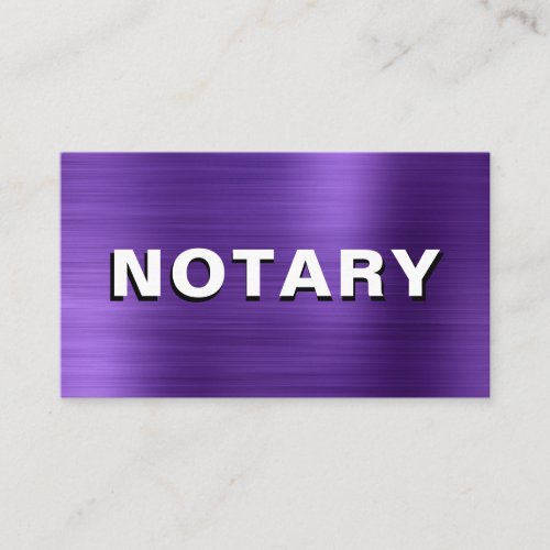  NOTARY PHOTO  METAL PURPLE Signing Agent Business Card