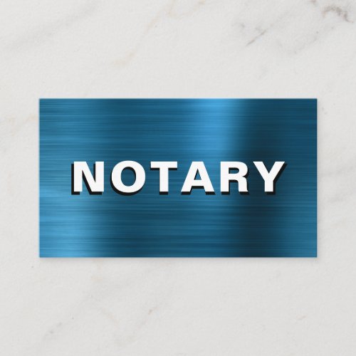  NOTARY PHOTO  METAL TEAL Signing Agent Business Card