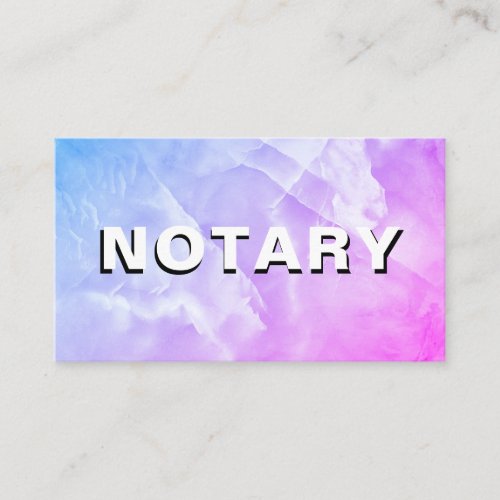  NOTARY PHOTO Pink Blue  MARBLE Signing Agent Business Card