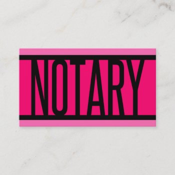 Notary Pink Striped Business Card by businessCardsRUs at Zazzle