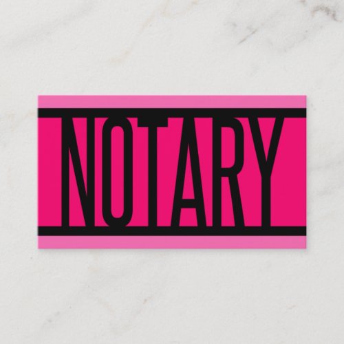 Notary Pink Striped Business Card